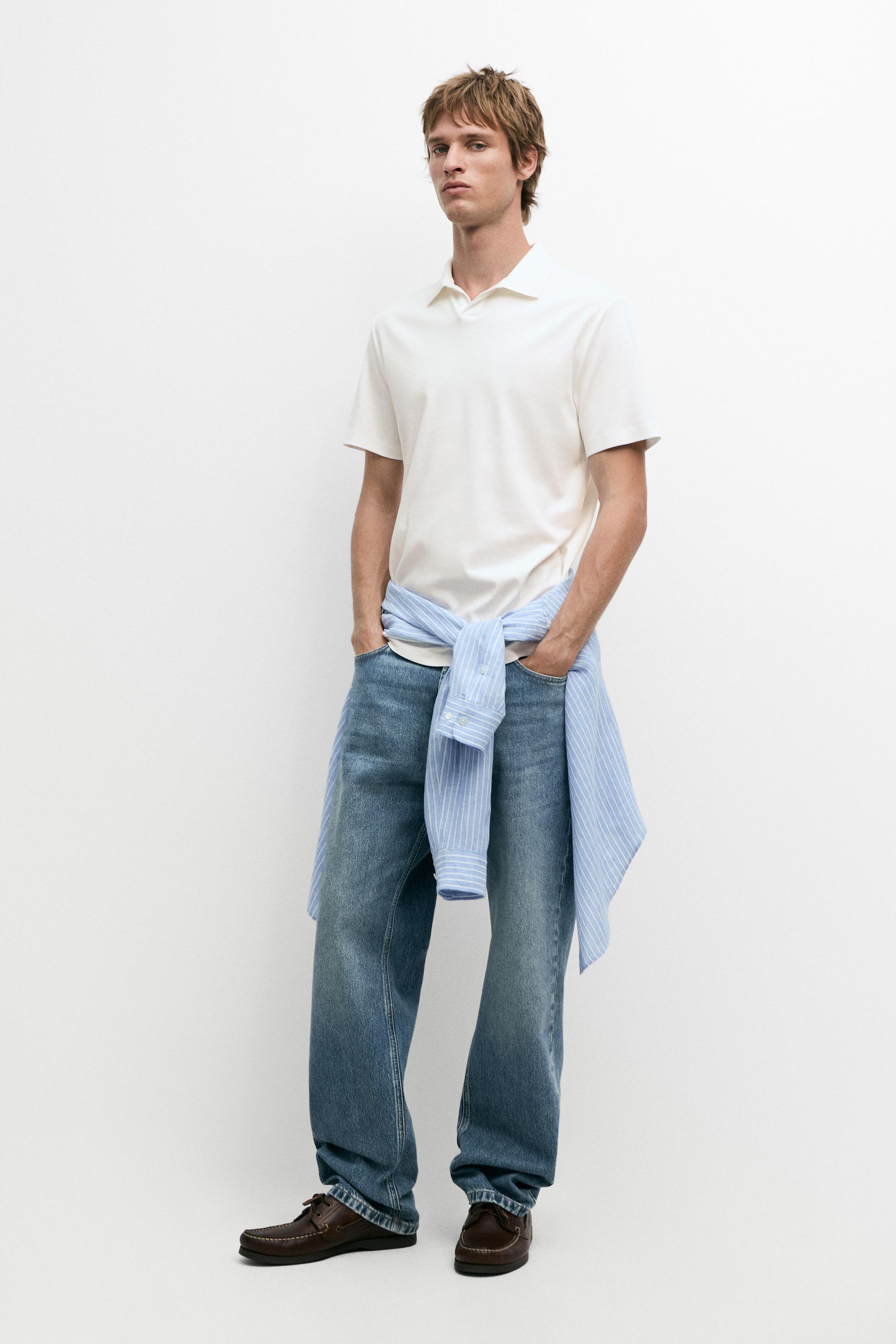 Short sleeve cotton knit polo shirt